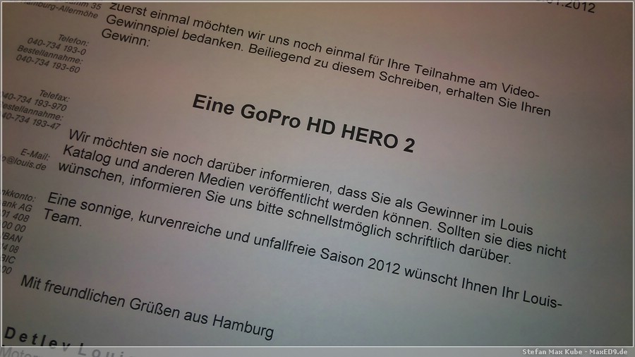 {gopro} das Anschreiben