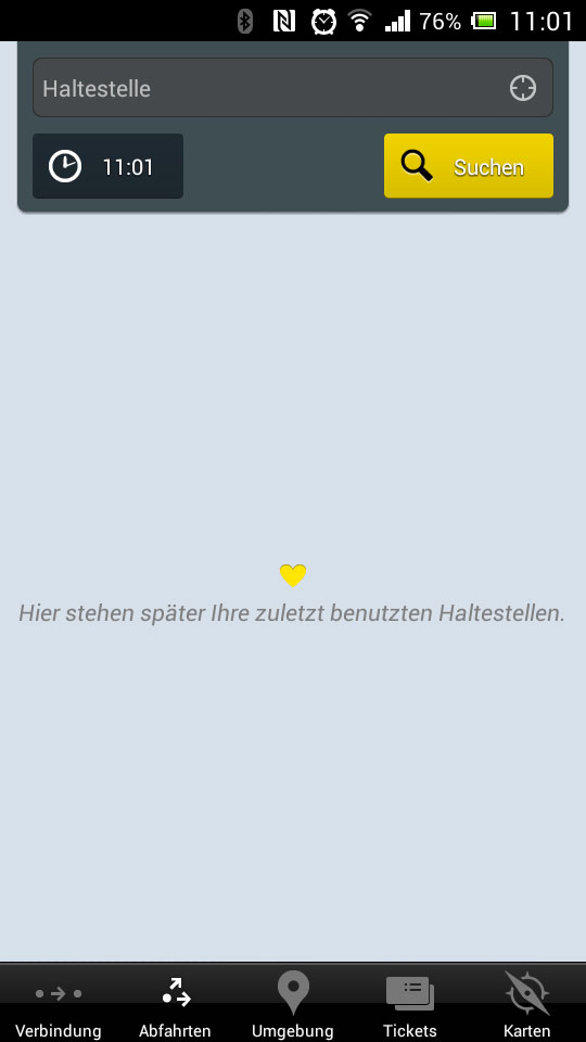 FahrInfo noch ohne Haltestellen