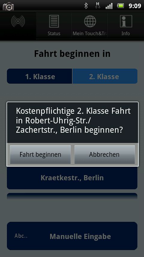 {tat} Fahrt hier beginnen