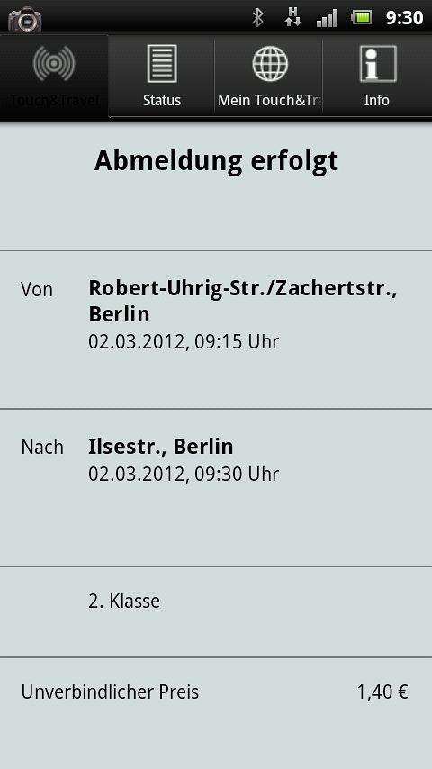 {tat} Fahrtzusammenfassung