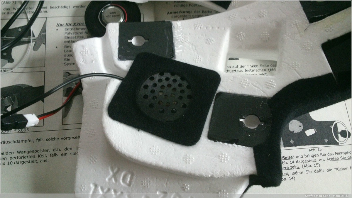 Lautsprecher eingesetzt und fixiert