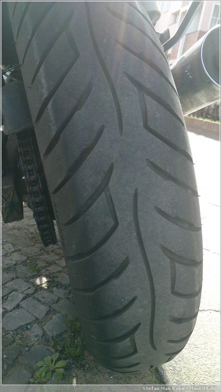 Avon RoadRider nach 15.538km, hinten