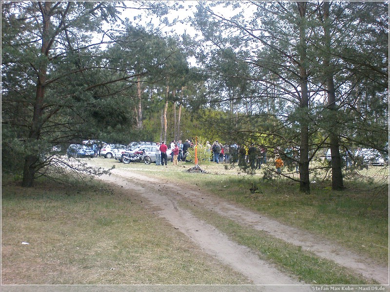 {10ygc} Menschenmassen am Waldesrand