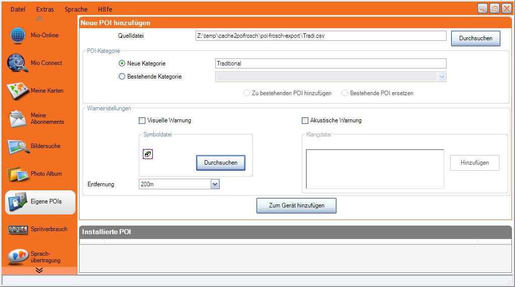 {miopoi} CSV-Datei gewählt