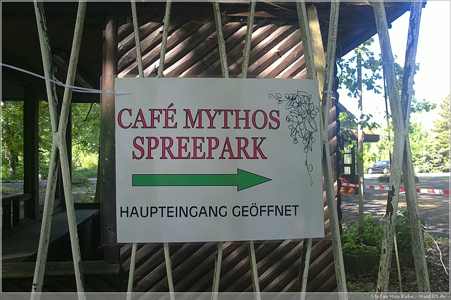 {spb} Hinweisschild Café Mythos