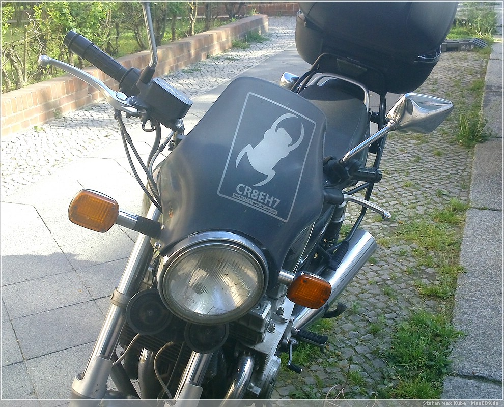 Vorher: altes Windschild