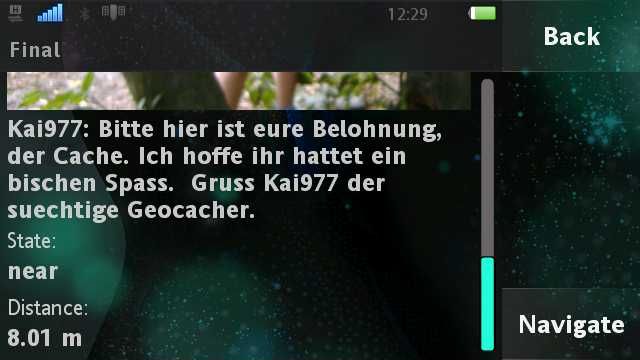 {wig} Beschreibung des Orts (hier Finale)