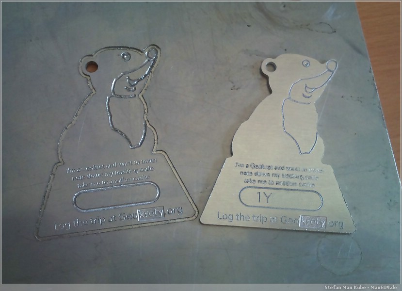 {gkp} Muster auf Stahl, Plakette aus Alu