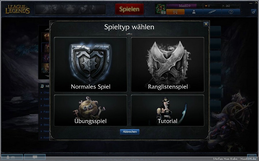 {lol} Spiel-Modi-Wahl