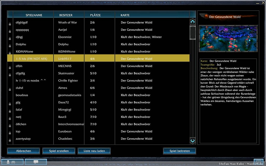 {lol} Lobby mit offenen Spielen