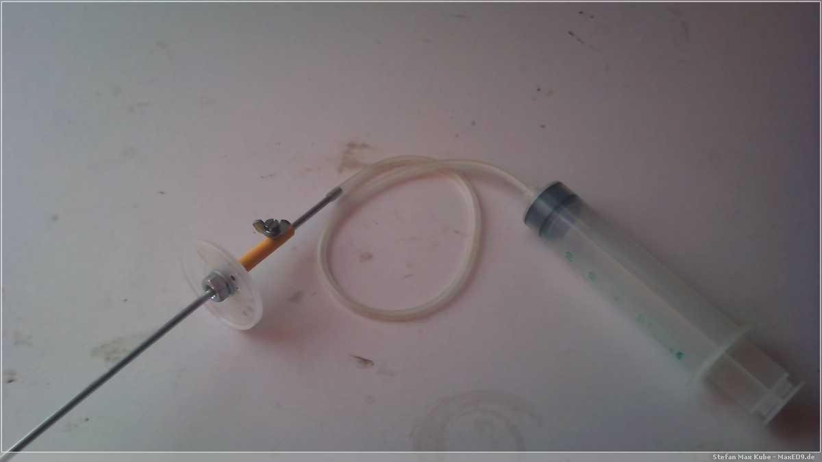 der fertige Gabel-Ölstand-Abgleicher