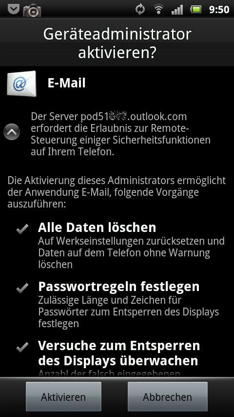 Geräteadministrator aktivieren