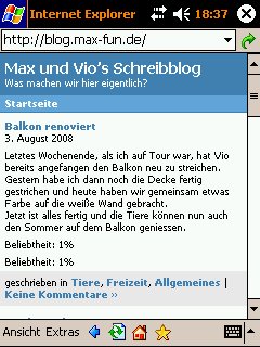 Blog auf Pocket PC