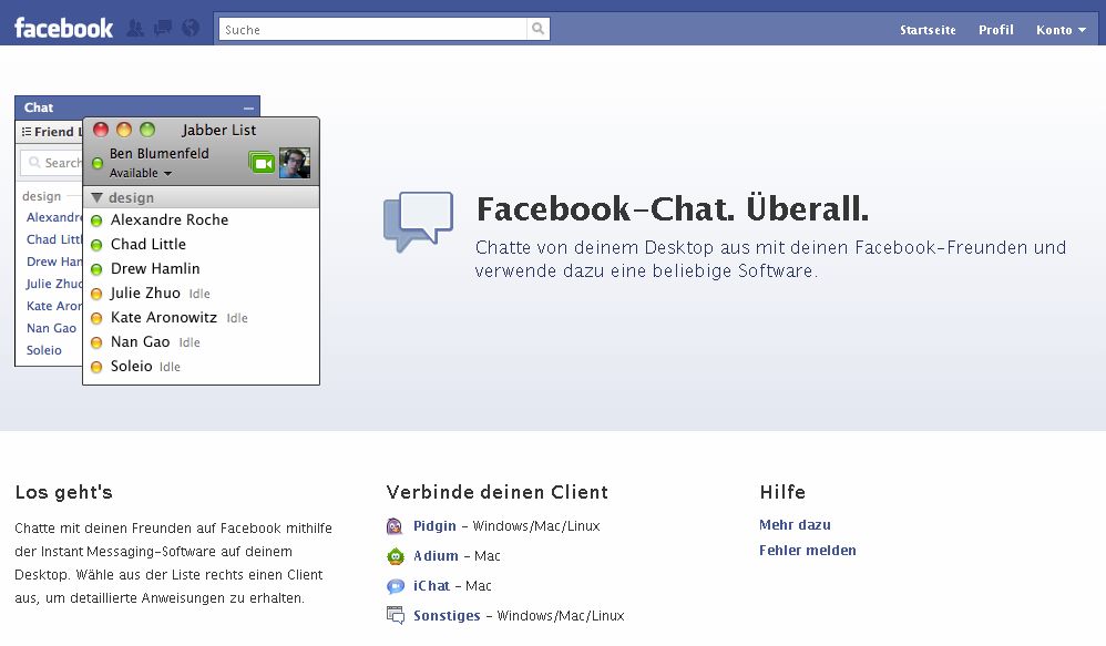 Facebook-Chat Tour