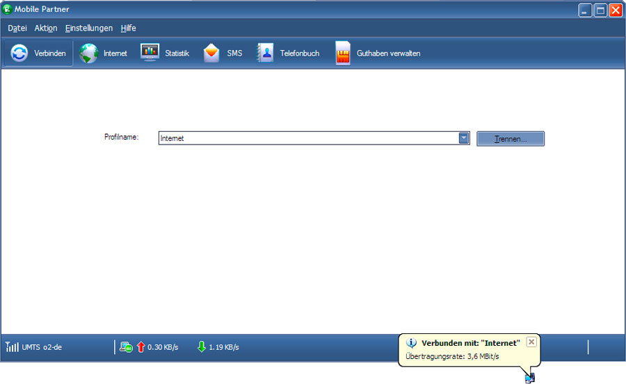 {fss} Verbunden per UMTS (HSDPA)