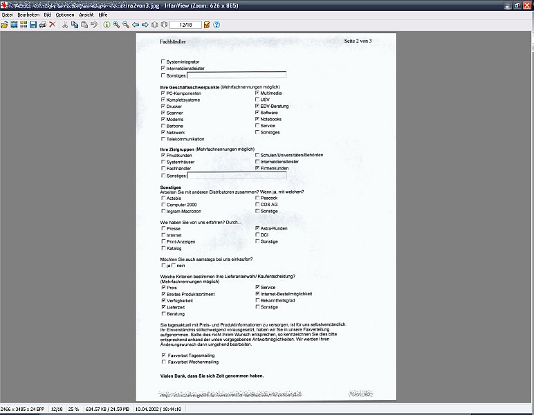 {iv} OCR - gescannter Brief