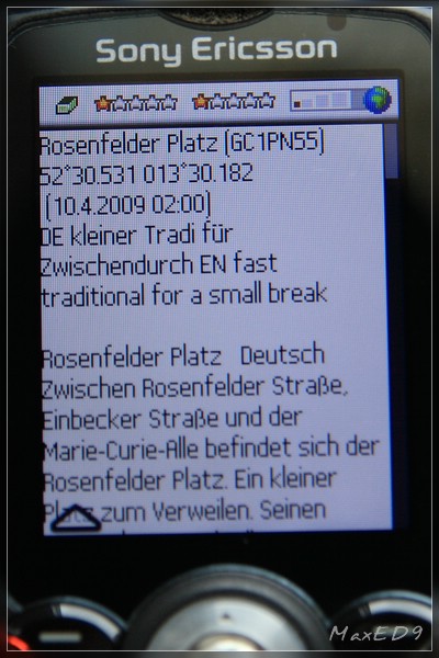 {nv} Cachelisting-Anzeige