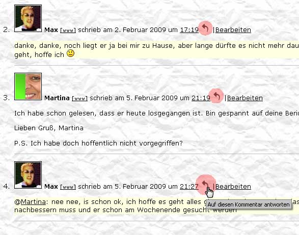 {help} auf Kommentar antworten