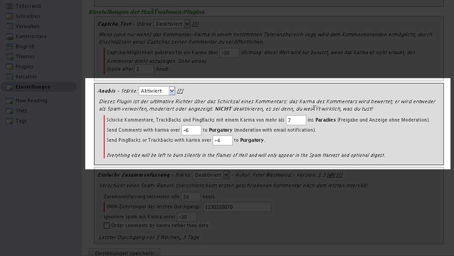 {skm} Anubis erweiterte Einstellungen