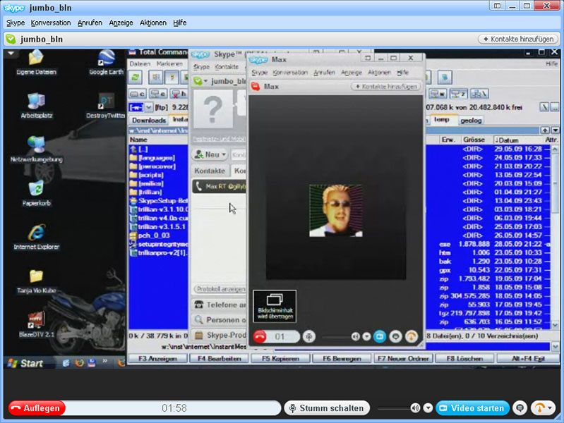 {skype} Screensharing voller Bildschirminhalt