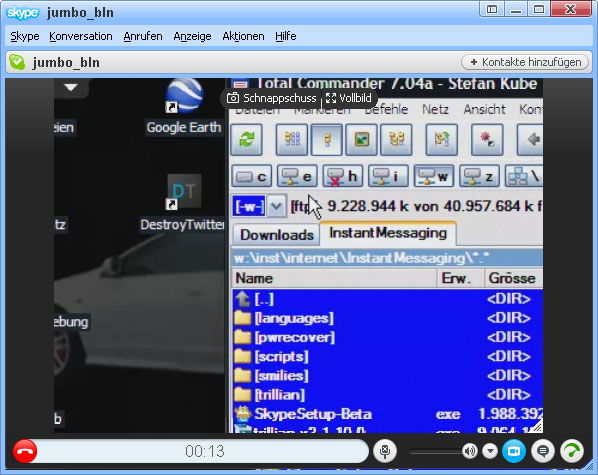 {skype} Screensharing - Bereich